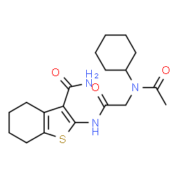 Benzo[b]thiophene-3-carboxamide, 2-[[(acetylcyclohexylamino)acetyl]amino]-4,5,6,7-tetrahydro- (9CI)结构式