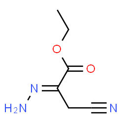 Propanoic acid, 3-cyano-2-hydrazono-, ethyl ester, (2E)- (9CI)结构式