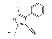 5-methyl-2-(methylamino)-4-phenyl-1H-pyrrole-3-carbonitrile结构式