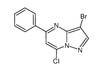 3-BROMO-7-CHLORO-5-PHENYLPYRAZOLO[1,5-A]PYRIMIDINE结构式