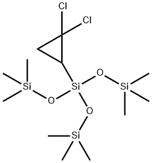 3-(2,2-Dichlorocyclopropyl)-1,1,1,5,5,5-hexamethyl-3-(trimethylsiloxy)pentanetrisiloxane结构式