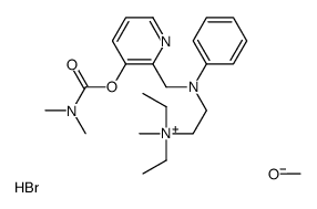 2-[[3-(dimethylcarbamoyloxy)pyridin-2-yl]methyl-phenylazaniumyl]ethyl-diethyl-methylazanium,methanolate,bromide结构式