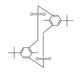 15,55-di-tert-butyl-12,52-dimethyl-3,7-dithia-1,5(1,3)-dibenzenacyclooctaphane 3,3,7,7-tetraoxide结构式