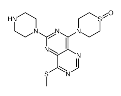 8-methylthio-4-(1-oxido-thiomorpholino)-2-piperazino-pyrimido-[5,4-d]-pyrimidine结构式