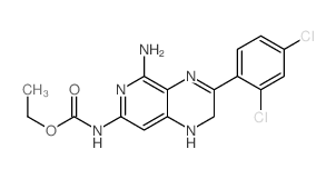 Carbamic acid, (5-amino-3-(2,4-dichlorophenyl)-1,2-dihydropyrido(3,4-b)pyrazin-7-yl)-, ethyl ester结构式