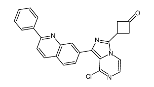 3-(8-氯-1-(2-苯基喹啉-7-基)咪唑并[1,5-a]吡嗪-3-基)环丁酮结构式