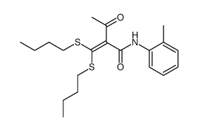 2-[bis(butylthio)methylene]-3-oxo-N-o-tolylbutanamide Structure