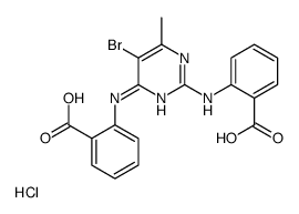 2-[[5-bromo-2-(2-carboxyanilino)-6-methylpyrimidin-4-yl]amino]benzoic acid,hydrochloride Structure