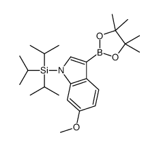 [6-methoxy-3-(4,4,5,5-tetramethyl-1,3,2-dioxaborolan-2-yl)indol-1-yl]-tri(propan-2-yl)silane结构式