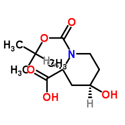 (2S,4R)-4-羟基哌啶-1,2-二羧酸 1-叔丁酯结构式