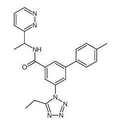 5-(5-ethyltetrazol-1-yl)-4′-methylbiphenyl-3-carboxylic acid (1-pyridazin-3-yl-ethyl)amide结构式