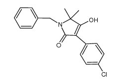 1-benzyl-3-(4-chlorophenyl)-4-hydroxy-5,5-dimethyl-1H-pyrrol-2(5H)-one结构式