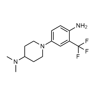 1-(4-氨基-3-(三氟甲基)苯基)-N,N-二甲基哌啶-4-胺结构式