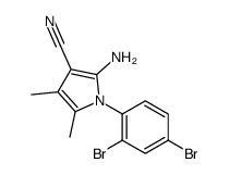 2-Amino-1-(2,4-dibromophenyl)-4,5-dimethyl-1H-pyrrole-3-carbonitr ile结构式