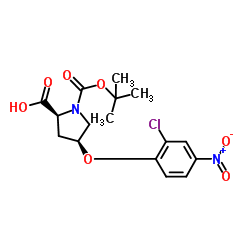 (4S)-4-(2-Chloro-4-nitrophenoxy)-1-{[(2-methyl-2-propanyl)oxy]carbonyl}-L-proline结构式