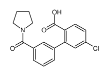 4-chloro-2-[3-(pyrrolidine-1-carbonyl)phenyl]benzoic acid结构式