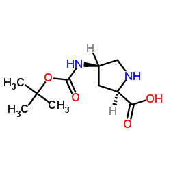 (4R)-4-({[(2-Methyl-2-propanyl)oxy]carbonyl}amino)-D-proline结构式