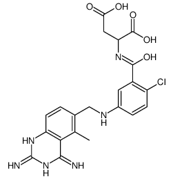 2-[[2-chloro-5-[(2,4-diamino-5-methylquinazolin-6-yl)methylamino]benzoyl]amino]butanedioic acid结构式