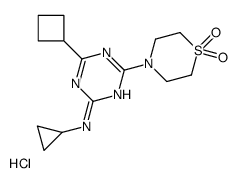 4-cyclobutyl-N-cyclopropyl-6-(1,1-dioxo-1,4-thiazinan-4-yl)-1,3,5-triazin-2-amine,hydrochloride Structure