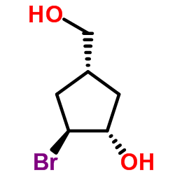 Cyclopentanemethanol, 3-bromo-4-hydroxy-, (1-alpha-,3-ba-,4-alpha-)- (9CI) structure