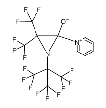 1-(1,1,1,3,3,3-hexafluoro-2-(trifluoromethyl)propan-2-yl)-2-(pyridin-1-ium-1-yl)-3,3-bis(trifluoromethyl)aziridin-2-olate结构式