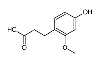 3-(4-Hydroxy-2-methoxyphenyl)propionic acid, 4-(2-Carboxyethyl)-3-methoxyphenol Structure