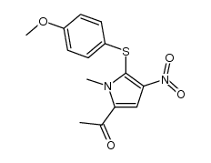 2-acetyl-5-(4-methoxyphenylthio)-1-methyl-4-nitropyrrole Structure