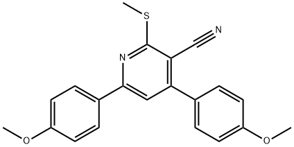 4,6-bis(4-methoxyphenyl)-2-(methylsulfanyl)nicotinonitrile结构式
