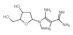 5-[4-(diaminomethylidene)-5-imino-imidazol-1-yl]-2-(hydroxymethyl)oxolan-3-ol structure