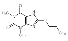 Theophylline, (8-propylthio)-2-thio- structure