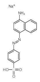 Benzenesulfonic acid,4-[2-(4-amino-1-naphthalenyl)diazenyl]-, sodium salt (1:1) Structure