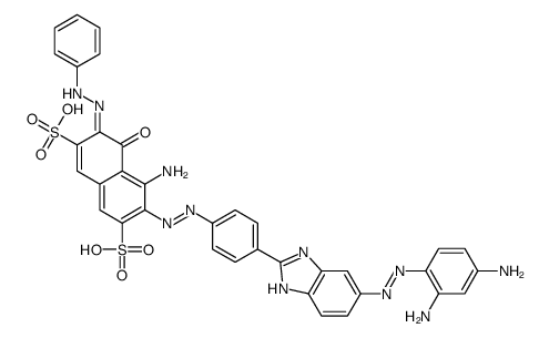 4-Amino-3-[[4-[5-[(2,4-diaminophenyl)azo]-1H-benzimidazol-2-yl]phenyl]azo]-5-hydroxy-6-(phenylazo)-2,7-naphthalenedisulfonic acid structure