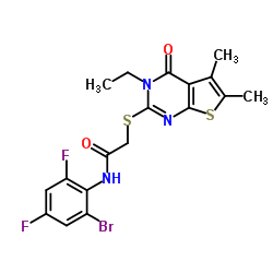 N-(2-Bromo-4,6-difluorophenyl)-2-[(3-ethyl-5,6-dimethyl-4-oxo-3,4-dihydrothieno[2,3-d]pyrimidin-2-yl)sulfanyl]acetamide Structure