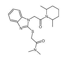 Acetamide, 2-[[1-[2-(2,6-dimethyl-1-piperidinyl)-2-oxoethyl]-1H-benzimidazol-2-yl]thio]-N,N-dimethyl- (9CI)结构式