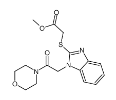 Acetic acid, [[1-[2-(4-morpholinyl)-2-oxoethyl]-1H-benzimidazol-2-yl]thio]-, methyl ester (9CI)结构式