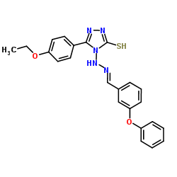 5-(4-Ethoxyphenyl)-4-[(2E)-2-(3-phenoxybenzylidene)hydrazino]-4H-1,2,4-triazole-3-thiol结构式