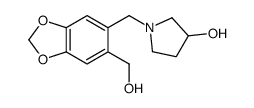 1-[[6-(hydroxymethyl)-1,3-benzodioxol-5-yl]methyl]pyrrolidin-3-ol结构式