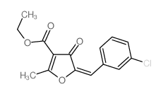 3-Furanecarboxylic acid, 5-[(3-chlorophenyl)methylene]-4,5-dihydro-2-methyl-4-oxo-, ethyl ester structure