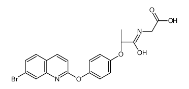 2-[[(2R)-2-[4-(7-bromoquinolin-2-yl)oxyphenoxy]propanoyl]amino]acetic acid结构式