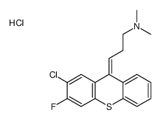 (3E)-3-(2-chloro-3-fluorothioxanthen-9-ylidene)-N,N-dimethylpropan-1-amine,hydrochloride Structure