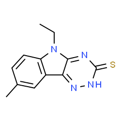 5-ethyl-8-methyl-5H-[1,2,4]triazino[5,6-b]indol-3-yl hydrosulfide结构式