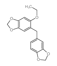 5-(benzo[1,3]dioxol-5-ylmethyl)-6-ethoxy-benzo[1,3]dioxole structure