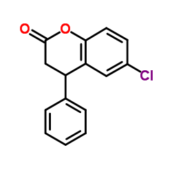 2H-1-BENZOPYRAN-2-ONE, 6-CHLORO-3,4-DIHYDRO-4-PHENYL- structure