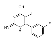 2-amino-5-iodo-6-(3-fluorophenyl)-4(3H)-pyrimidinone Structure