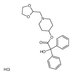 Hydroxy-diphenyl-acetic acid 1-[1,3]dioxolan-2-ylmethyl-piperidin-4-yl ester; hydrochloride Structure