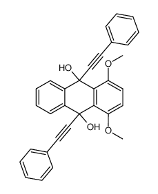 1,4-dimethoxy-9,10-bis(phenylethynyl)-9,10-dihydroanthracene-9,10-diol Structure