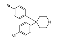 4-(4-bromophenyl)-4-(4-chlorophenyl)-1-methylpiperidine结构式