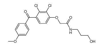 N-(3-hydroxypropyl)-<4-(4-methoxybenzoyl)-2,3-dichlorophenoxy>acetamide Structure