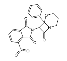 4-Nitro-2-(8-oxo-6-phenyl-5-oxa-1-aza-bicyclo[4.2.0]oct-7-yl)-isoindole-1,3-dione结构式