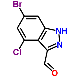 6-BROMO-4-CHLORO-3-(1H)INDAZOLE CARBOXALDEHYDE Structure